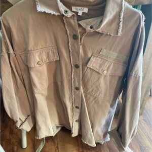 Womens tan shacket